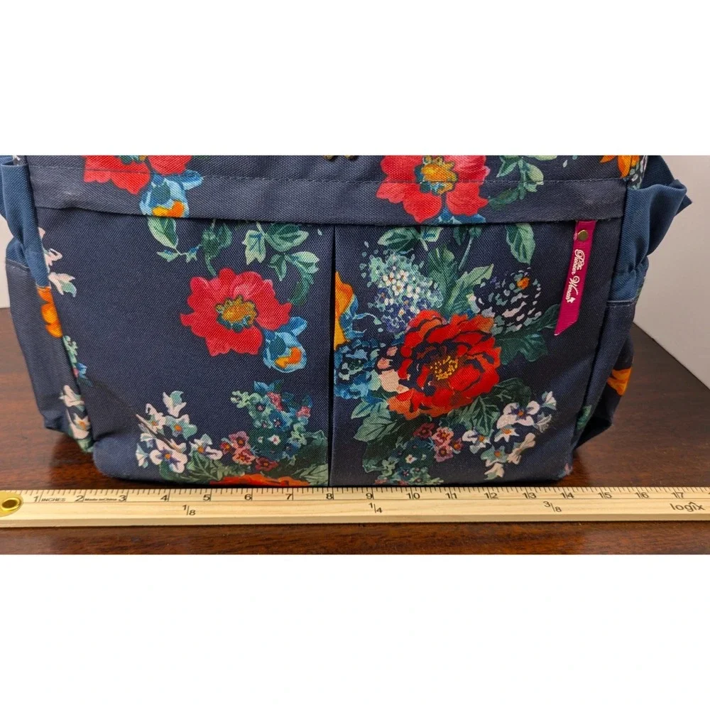 Pioneer Woman Floral Insulated Lunch Tote Cooler Bag Navy Pink Zip Picnic Work